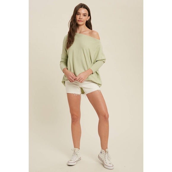 🆕 Sage Boatneck Dolman Top - Picture 5 of 10